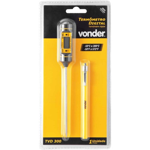 Termômetro digital portátil tipo espeto - 50 °C a 300 °C - TVD 300 Termômetro digital portátil tipo espeto - 50 °C a 300 °C - TVD 300