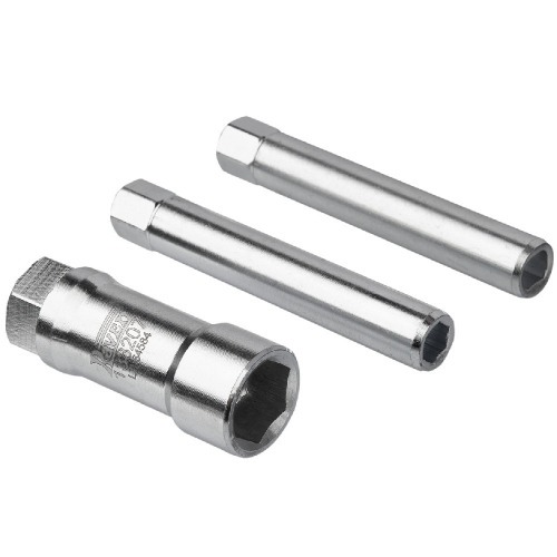 Conjunto soquete vazado 18 mm 2 adaptadores para porca - 133207 Conjunto soquete vazado 18 mm 2 adaptadores para porca - 133207