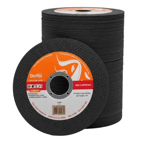 Kit 100 Discos de de corte fino para metal e inox 4.1/2