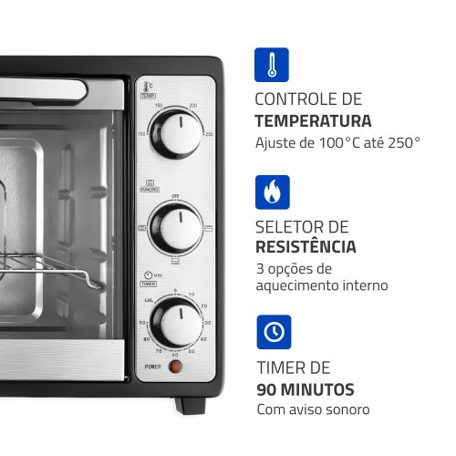 Forno eltrico 1800W 52 litros Grand Family II - FRN-52-B  220V