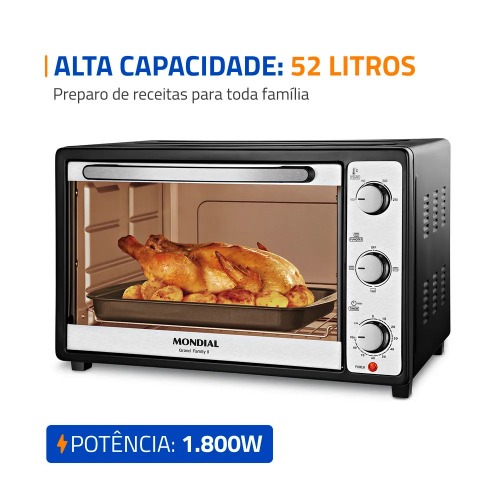 Forno eltrico 1800W 52 litros Grand Family II - FRN-52-B  220V