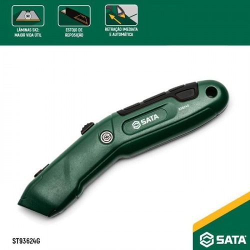 Estilete de segurana auto retrtil com ajuste de lmina - ST93624G