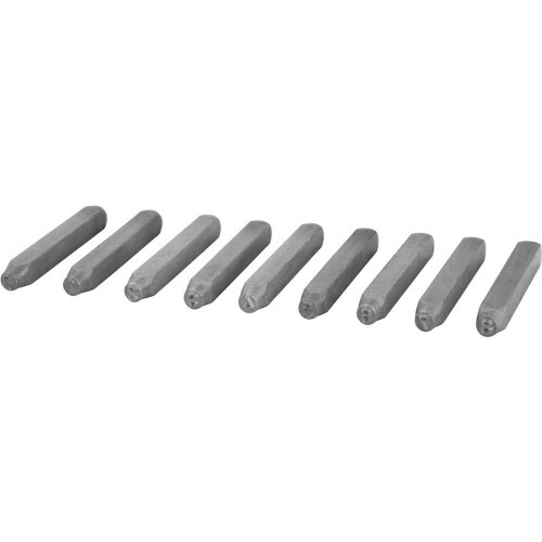 Jogo de algarismo de aço para gravação 8 mm - 9 peças Jogo de algarismo de aço para gravação 8 mm - 9 peças