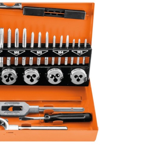 Jogo de macho e cossinetes com 32 peças - 44080/432 Jogo de macho e cossinetes com 32 peças - 44080/432