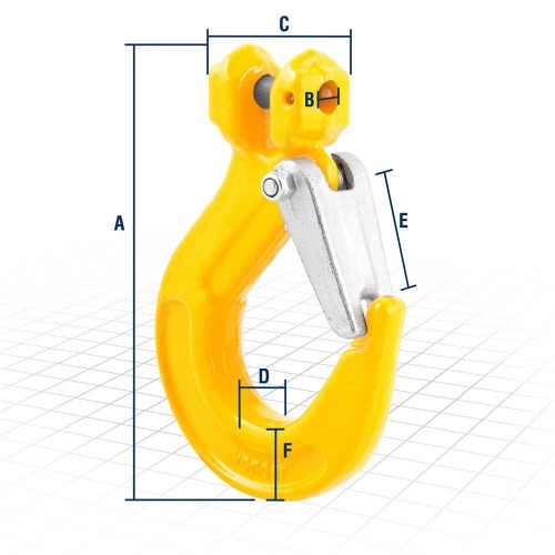 Gancho clévis 7- 8 mm com trava Gancho clévis 7- 8 mm com trava