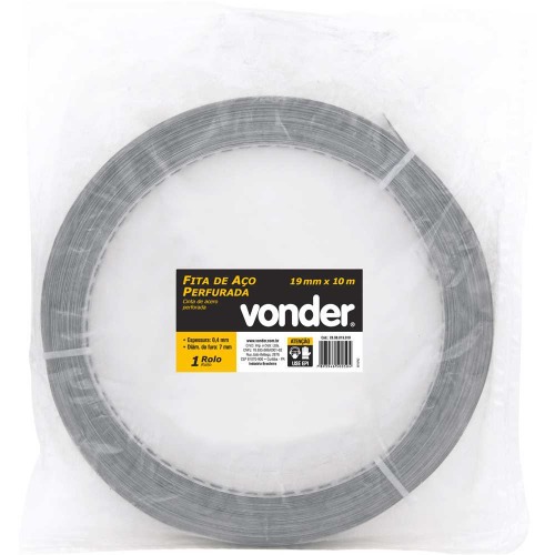 Fita de aço perfurada 19 mm x 0,40 mm x 10 m Fita de aço perfurada 19 mm x 0,40 mm x 10 m