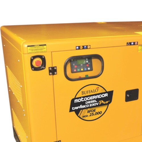 Gerador de energia 25 Kva a diesel cabinado com painel ATS trifásico 380V- BFDE 25.000 Gerador de energia 25 Kva a diesel cabinado com painel ATS trifásico 380V- BFDE 25.000