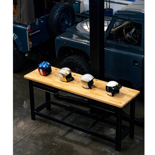 Bancada aberta com 02 gavetas e tampo de madeira pinus - RLL-210P Bancada aberta com 02 gavetas e tampo de madeira pinus - RLL-210P