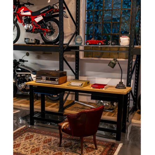 Bancada aberta com 02 gavetas e tampo de madeira pinus - RLL-210P Bancada aberta com 02 gavetas e tampo de madeira pinus - RLL-210P