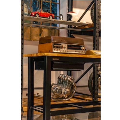 Bancada aberta com 02 gavetas e tampo de madeira pinus - RLL-210P Bancada aberta com 02 gavetas e tampo de madeira pinus - RLL-210P