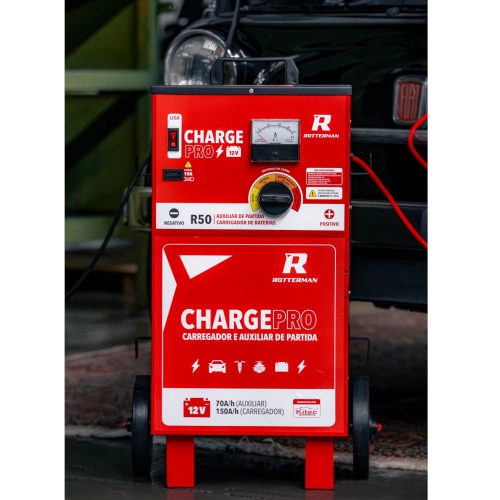 Carregador de bateria 12V rpido e lento 50A com auxiliar de partida - Charge PRO  110V/220V