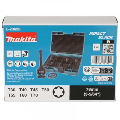 Jogo de soquete de impacto torx T30 a T70 encaixe 1/2 Jogo de soquete de impacto torx T30 a T70 encaixe 1/2