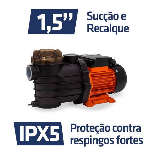 Motobomba com pr filtro para piscina 1/2 hp - BPI500  220V