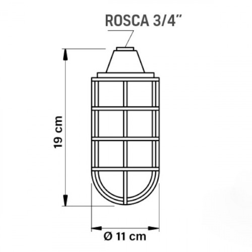 Blindado pendente capacidade 100W em alum�nio com soquete E-27