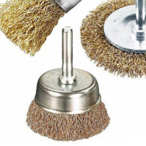 Jogo de escova circular ondulado encaixe 1/4