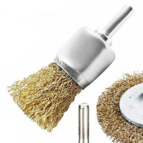 Jogo de escova circular ondulado encaixe 1/4