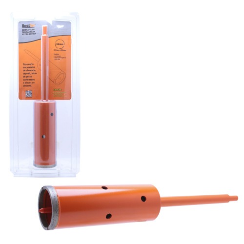 Serra copo diamantada 53 mm com haste encaixe 3/8