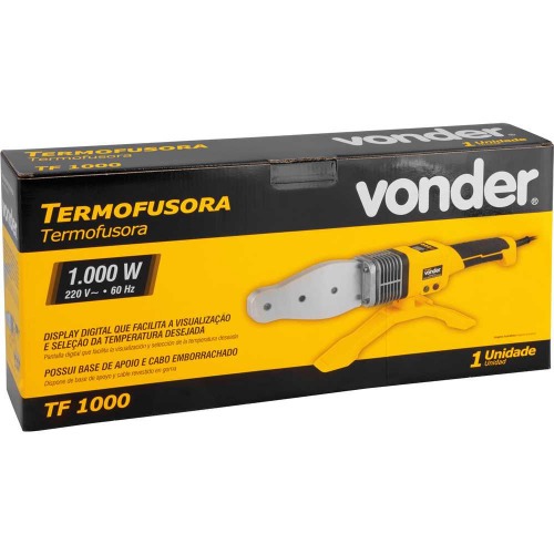 Termofusora para tubos PPR 1000W 20 a 63 mm com 6 bocais e maleta - TF 1000  220V