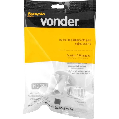 Bucha acabamento para cabos branca com 2 peas 