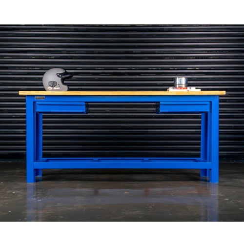 Bancada aberta com 02 gavetas e tampo de madeira pinus - RLL-210A Bancada aberta com 02 gavetas e tampo de madeira pinus - RLL-210A