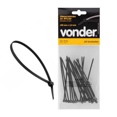 Abraçadeira de nylon 10 cm com 20 peças Abraçadeira de nylon 10 cm com 20 peças