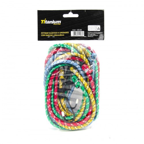 Elstico para bagageiro 1,5 metros com gancho 4 peas - 08186