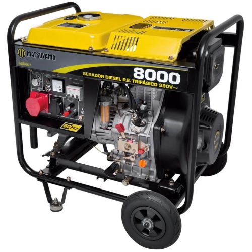 Gerador de energia 7,5 Kva a diesel partida el�trica trif�sico 380V - 8000