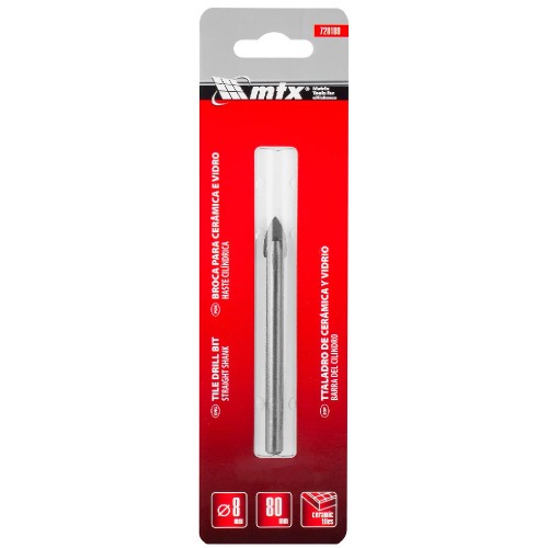 Broca para porcelanato 8 x 80 mm - 728189 Broca para porcelanato 8 x 80 mm - 728189