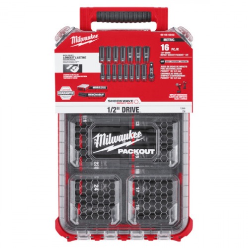 Jogo de soquete sextavado longo de impacto 10 a 24mm encaixe de 1/2