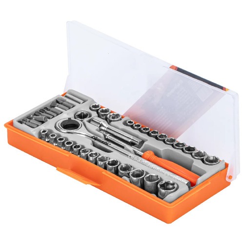 Jogo de bits e soquetes com chave catraca 40 peças - 13565 Jogo de bits e soquetes com chave catraca 40 peças - 13565