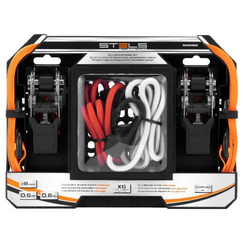 Kit cinta com catraca para amarra��o de carga com el�sticos de bagagem - 5440355