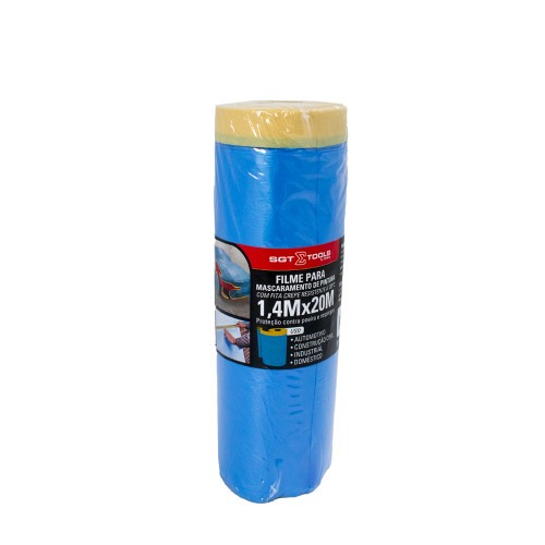 Filme para mascaramento eletrosttico com fita resistente a 120C 1,4 x 20m