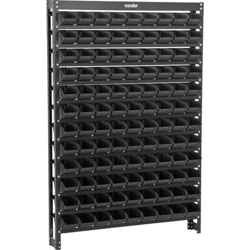 Estante metálica com 108 gavetas Estante metálica com 108 gavetas