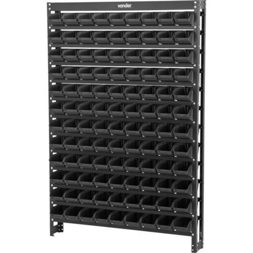 Estante metálica com 108 gavetas Estante metálica com 108 gavetas