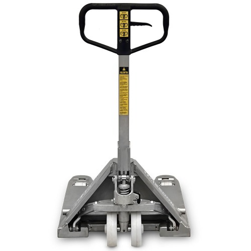 Transpalete hidrulico ao inox 2.500 kg 680 mm com rodas duplas de nylon - TM2500IC