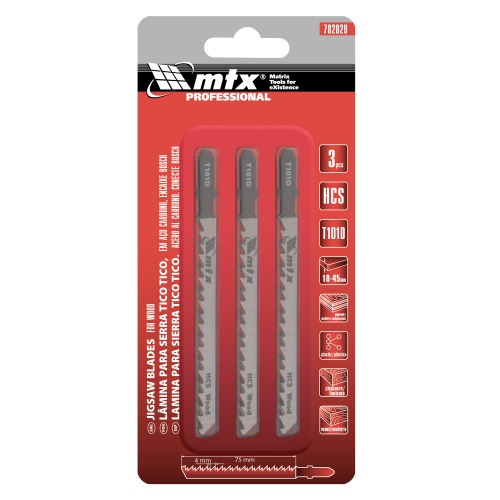 L�mina serra tico-tico 75 mm 6 dentes para madeira 3 pe�as - 782029