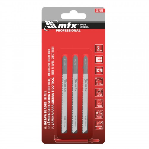 L�mina serra tico-tico 75 mm 8 dentes para metal 3 pe�as - 782089