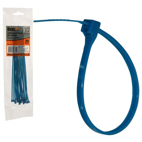 Abraçadeira de nylon 2,5 mm x 20 cm 20 peças - BFH2728 Abraçadeira de nylon 2,5 mm x 20 cm 20 peças - BFH2728