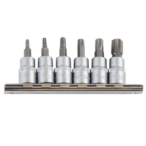 Jogo de soquete com ponta hexalobular T15 a T55 encaixe 3/8