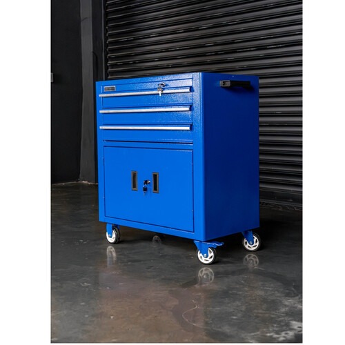 Carrinho para ferramentas com 3 gavetas e 2 portas Carrinho para ferramentas com 3 gavetas e 2 portas