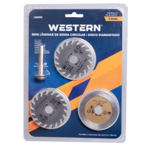 Kit Mini disco de serra e diamantado 54,8mm para micro retífica com 3 peças - LSD001 Kit Mini disco de serra e diamantado 54,8mm para micro retífica com 3 peças - LSD001