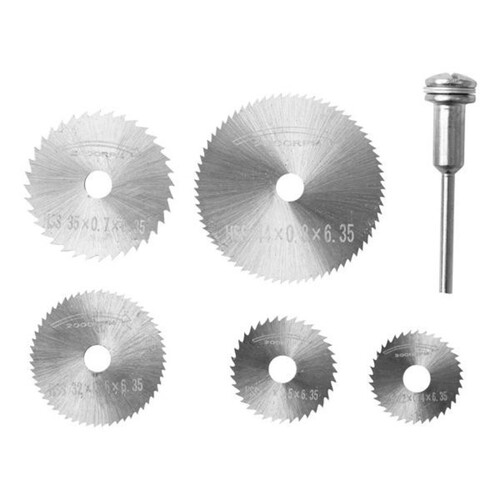 Kit mini disco serra para micro retifica com 6 peças - SB-60 Kit mini disco serra para micro retifica com 6 peças - SB-60