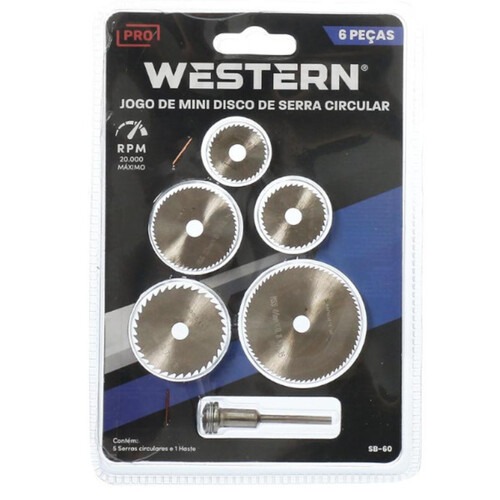 Kit mini disco serra para micro retifica com 6 peças - SB-60 Kit mini disco serra para micro retifica com 6 peças - SB-60