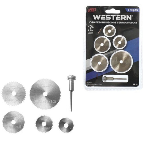 Kit mini disco serra para micro retifica com 6 peças - SB-60 Kit mini disco serra para micro retifica com 6 peças - SB-60