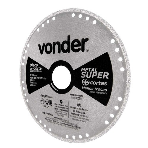 Disco diamantado liso 125 mm para A�o carbono e inox