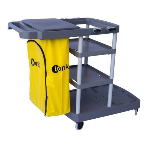 Carro funcional cinza com bolsa amarela - Titan