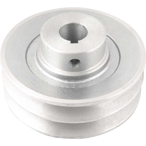 Polia de alumínio 2 canais perfil A 100 mm com furo de 19 mm Polia de alumínio 2 canais perfil A 100 mm com furo de 19 mm