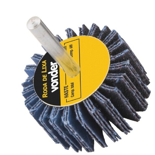 Roda de lixa 80 mm x 30 mm com haste grão 60 - 1271803060 Roda de lixa 80 mm x 30 mm com haste grão 60 - 1271803060