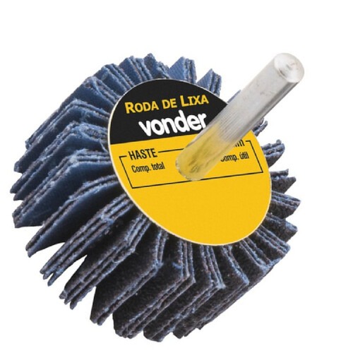 Roda de lixa 80 mm x 30 mm com haste grão 60 - 1271803060 Roda de lixa 80 mm x 30 mm com haste grão 60 - 1271803060