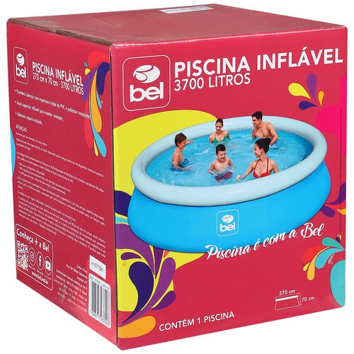 Piscina inflável 3.700 litros 2,7 m x 70 cm - 370000 Piscina inflável 3.700 litros 2,7 m x 70 cm - 370000